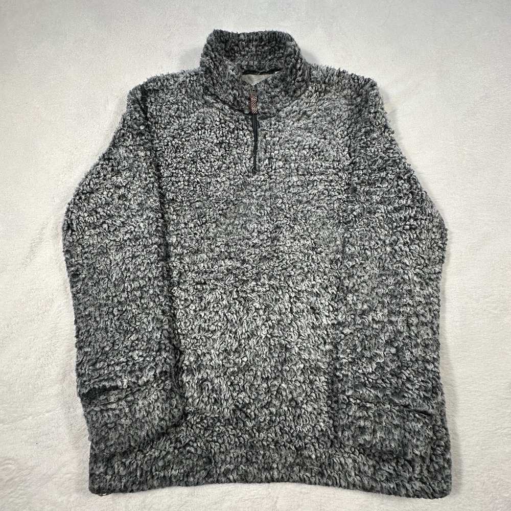 Weatherproof Vintage Women's Cozy Quarter Zip Pullover Sherpa Sweater Gray XL
